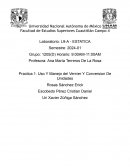 Uso y manejo del Vernier y conversion de unidades