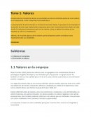 Importancia de los valores en la empresa
