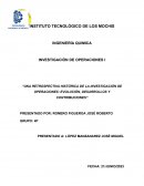 Una retrospectiva histórica de la investigación de operaciones: evolución, desarrollos y contribuciones