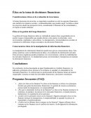 Ética en la toma de decisiones financieras