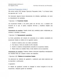 Descripción ejercicios álgebra. Página 1