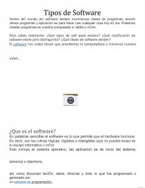 Tipos de Software. Página 1