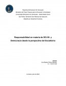 Responsabilidad en materia de DD.HH. y Democracia desde la perspectiva del Socialismo