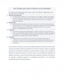 Factores que influyen en la economía