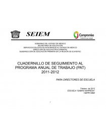 Programa anual de trabajo (PAT) para directores de escuela. Página 1