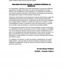 Realidad politica actual y opinión personal al respecto