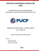 Toma de decisiones en operaciones Austral Group S.A.A