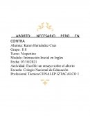 Aborto: necesario pero en contra