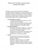 Resumen del “El Quijote” para extranjeros estudiantes de español