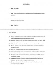 Los derechos humanos en la implementación de los objetivos del desarrollo del milenio. Página 1
