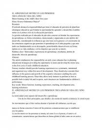 El aprendizaje motriz en los primeros tres años de vida del niño. Página 1
