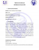Terapia del lenguaje Informe de evaluación