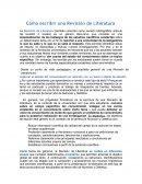 Cómo escribir una Revisión de Literatura