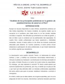 Análisis de los principales problemas en la gestión de establecimientos de salud en el Perú