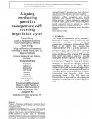 Aligning purchasing portfolio management with sourcing negotiation styles