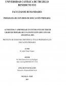 Autoestima y aprendizaje en estudiantes de tercer grado de primaria de una institución educativa de Amazonas, 2023