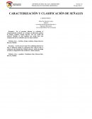 Caracterización y clasificación de señales