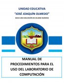 Manual de procedimientos para el uso del laboratorio de computación