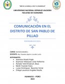 Comunicación en el distrito de San Pablo de Pillao
