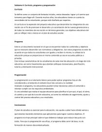 Currículo, programa y programación. Página 1