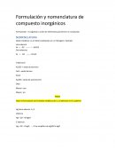 Formulación y nomenclatura de compuesto inorgánicos