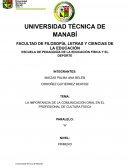 La importancia de la comunicación oral en el profesional de cultura física