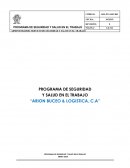 Programa de seguridad y salud en el trabajo “Arion Buceo & Logistica, C.A”
