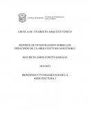 Reporte de investigacion sobre los principios de la arquitectura sostenible