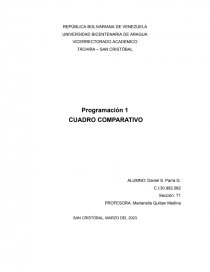Programación 1 Cuadro comparativo. Página 1