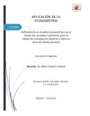 Definición de un modelo econométrico