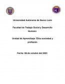 Ética sociedad y profesión