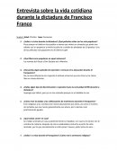 Entrevista sobre la vida cotidiana durante la dictadura de Francisco Franco