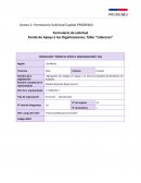 Formulario de solicitud Fondo de Apoyo a las Organizaciones, Taller “Lideresas”