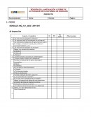 Revisión de la instalación y cierre de actividades en plataformas de sondajes