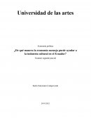 ¿De que manera la economia naranja puede ayudar a la industria cultural de el Ecuador?