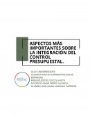 Integración del control presupuestal
