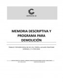 Memoria descriptiva y programa para demolición