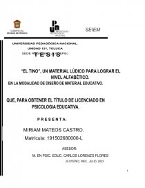 El Tino. Un material lúdico para lograr el nivel alfabético. Página 1