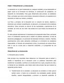 Principios y fines de la educación