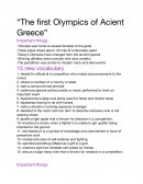 The first Olympics of Acient Greece
