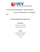Áreas de Especialización del Ingeniero Civil