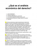 ¿Qué es el análisis económico del derecho?