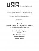 Violencia sexual a mujeres en el Perú en los últimos años 2020 - 2023