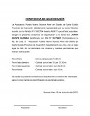 Constancia de adjudicación