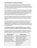 Breve descripción de la historia de la empresa