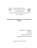Elementos para el desarrollo Físico y Psicomotor del Individuo