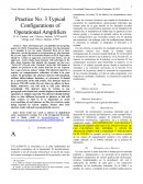 Practice No. 3 Typical Configurations of Operational Amplifiers
