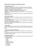 Generalidades de términos biológicos en biología