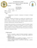 Reconocimiento de materiales e instrumentos del Laboratorio de Biología General
