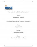 Resistencia de materiales. Investigación primer parcial, esfuerzo y deformación